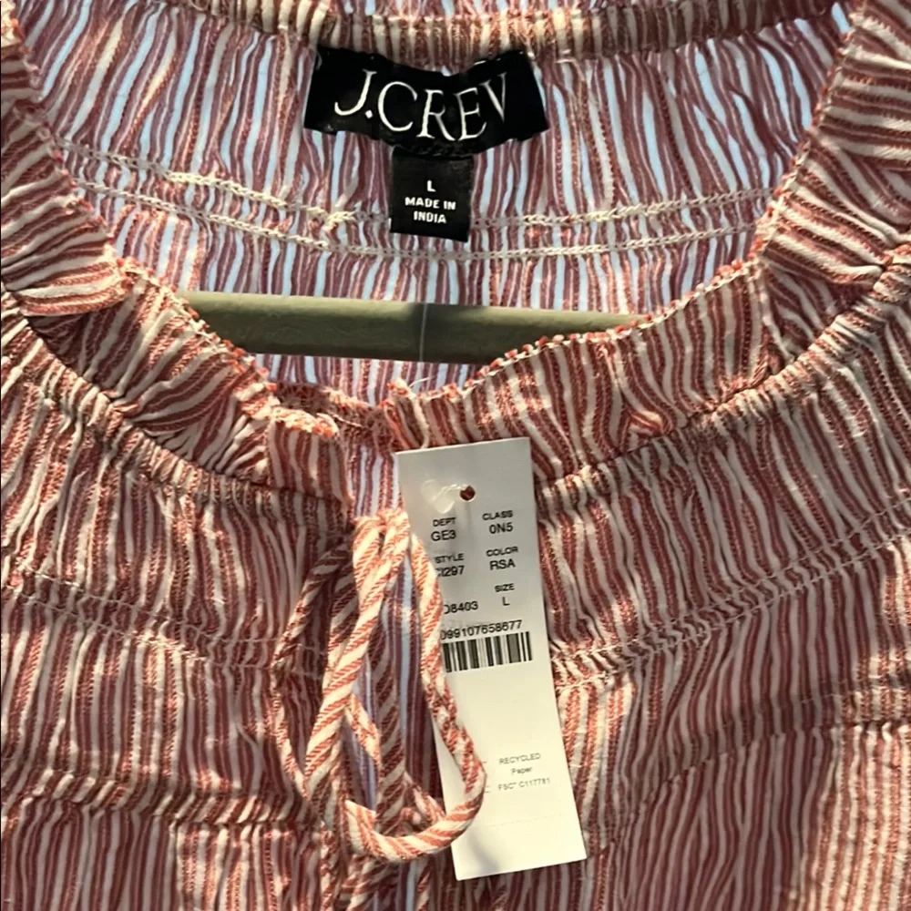 J Crew Blush Striped Ruffle Dress - Picture 4 of 5